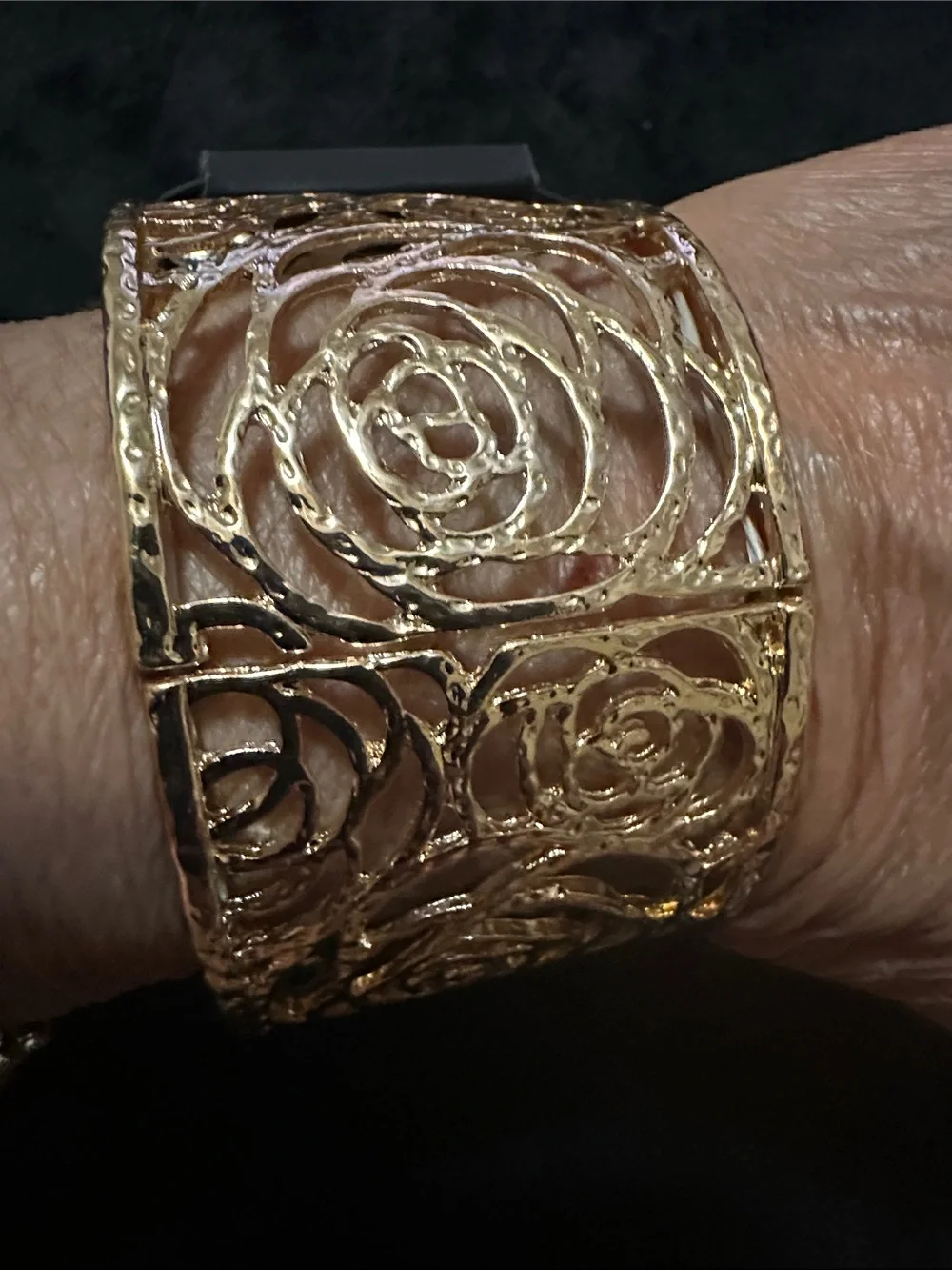 Nicole Miller Gold Filigree Wide Cuff Bracelet New w / TAG